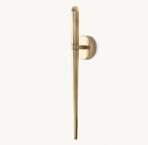 Aquitaine Torch Sconce | LED Brass & Crystal Wall Light