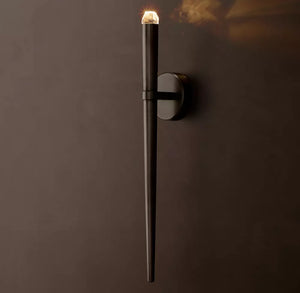 Aquitaine Torch Sconce | LED Brass & Crystal Wall Light