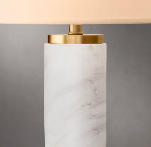 Cylindrical Column Marble Table Lamp