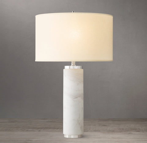 Cylindrical Column Marble Table Lamp