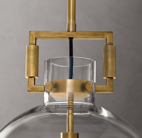 Machinist Glass Globe Pendant – Brass & Nickel