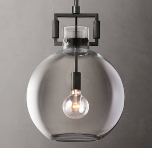Machinist Glass Globe Pendant – Brass & Nickel