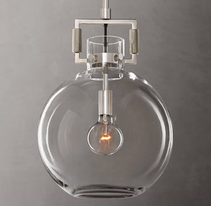 Machinist Glass Globe Pendant – Brass & Nickel