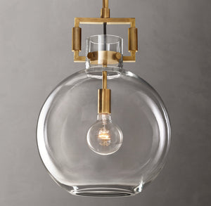 Machinist Glass Globe Pendant – Brass & Nickel