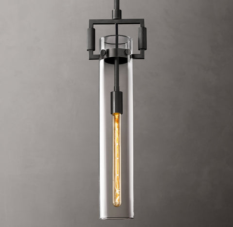 Machinist Glass Cylinder Pendant Light