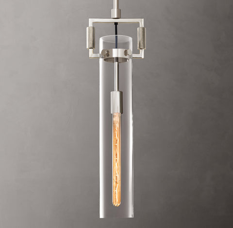 Machinist Glass Cylinder Pendant Light