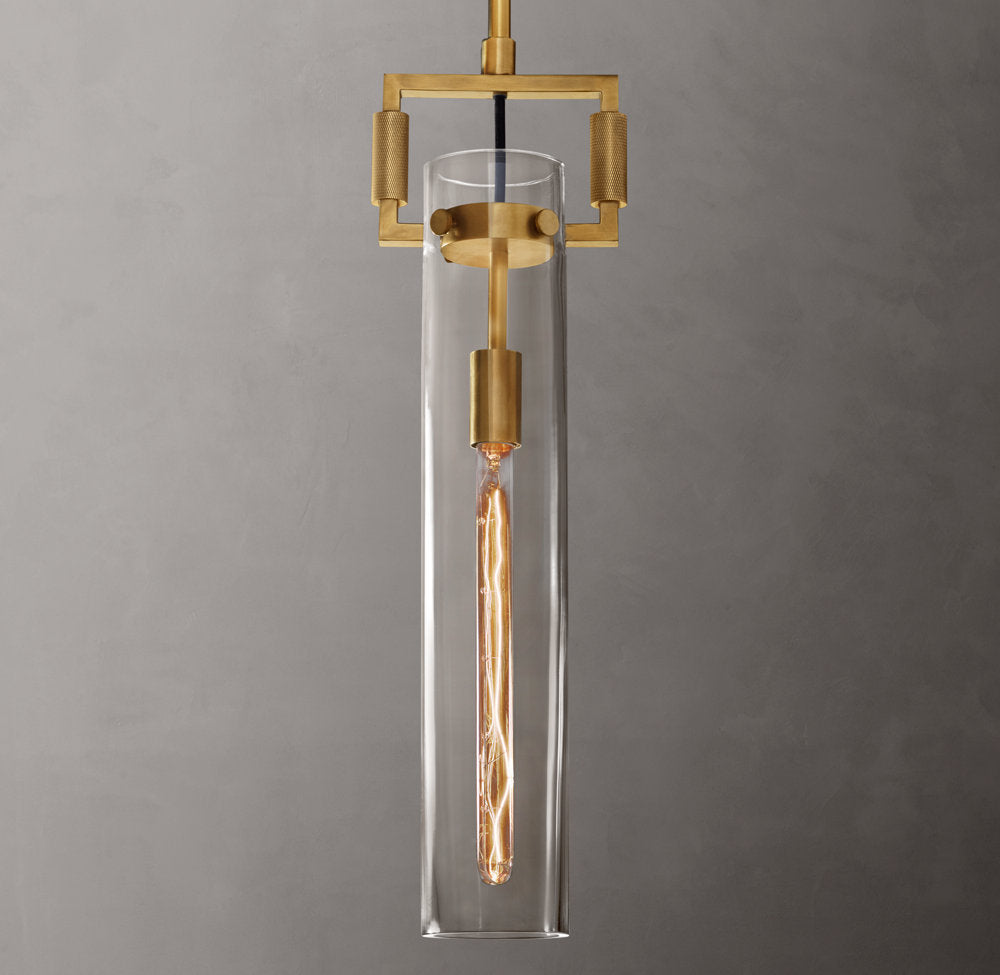 Machinist Glass Cylinder Pendant Light