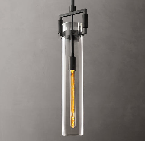 Machinist Glass Cylinder Pendant Light
