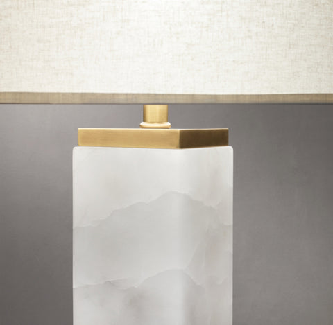 Square Column Alabaster Table Lamp