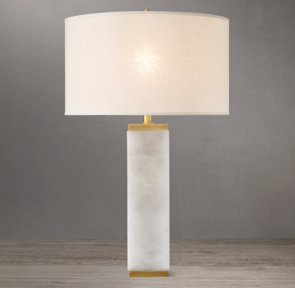 Square Column Alabaster Table Lamp