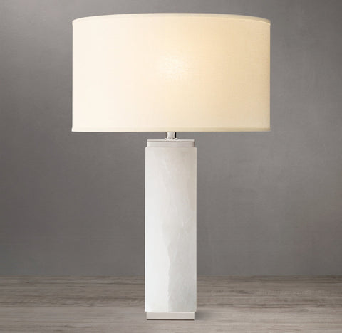 Square Column Alabaster Table Lamp