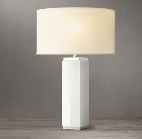 Square Column Alabaster Table Lamp