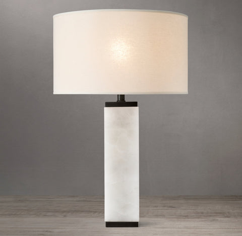 Square Column Alabaster Table Lamp