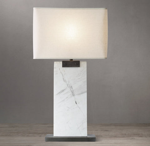 Rectangular Column Marble Table Lamp