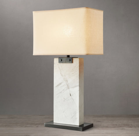 Rectangular Column Marble Table Lamp
