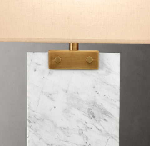 Rectangular Column Marble Table Lamp