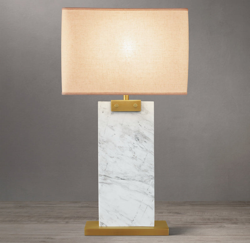 Rectangular Column Marble Table Lamp