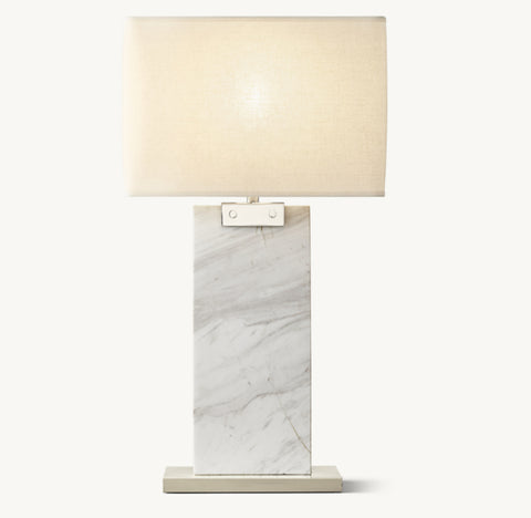 Rectangular Column Marble Table Lamp