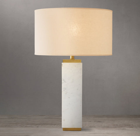 Square Column Marble Table Lamp