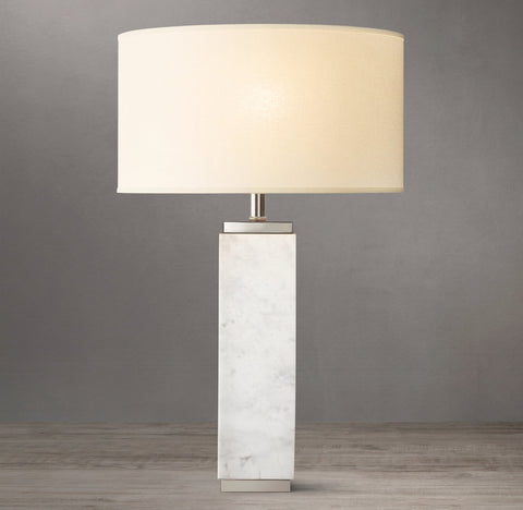 Square Column Marble Table Lamp