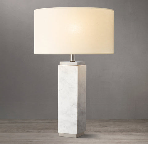Square Column Marble Table Lamp