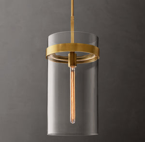 Luxury Hand-Blown Glass Pendant Light – Ravelle 10" with Steel Frame