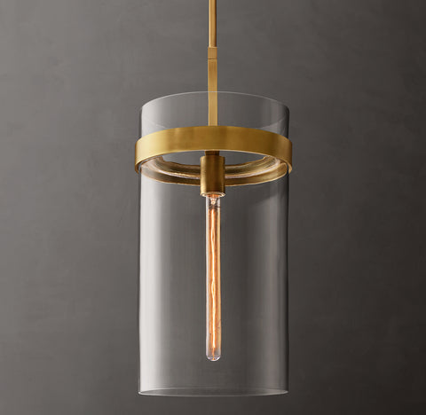 Luxury Hand-Blown Glass Pendant Light – Ravelle 10" with Steel Frame