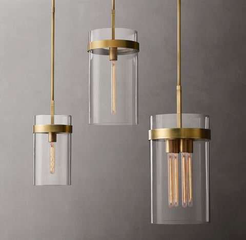 Glass Pendant Light – Ravelle 12" with Steel Frame