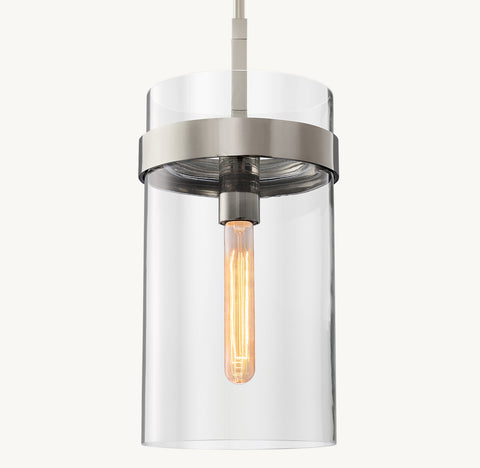 Luxury Hand-Blown Glass Pendant Light with Steel & Aluminum Frame