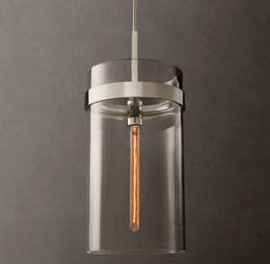 Luxury Hand-Blown Glass Pendant Light – Ravelle 10" with Steel Frame