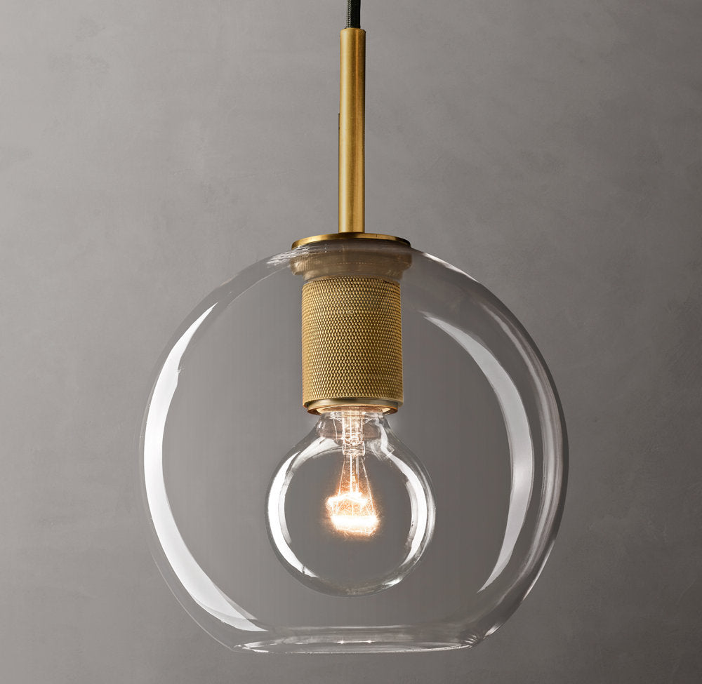 Utilitaire Globe Shade Pendant – Aluminum & Glass
