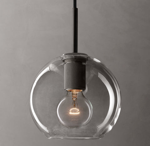 Utilitaire Globe Shade Pendant – Aluminum & Glass