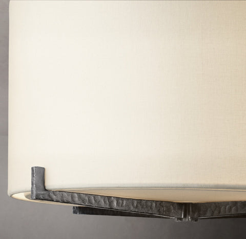 Ryder Pendant – White Linen Drum Chandelier