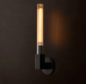 Cannele Outdoor Sconce | Luxury Brass & Glass Wall Light for