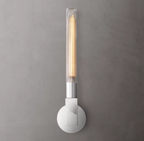 Cannele Outdoor Sconce | Luxury Brass & Glass Wall Light for