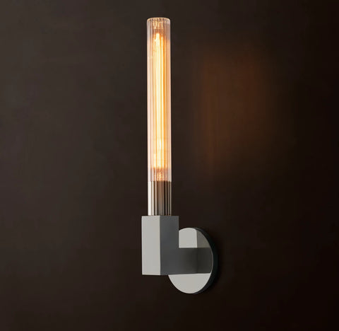 Cannele Outdoor Sconce | Luxury Brass & Glass Wall Light for