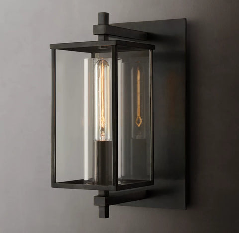 Devaux Square Sconce | Luxury Brass & Crystal Wall Light