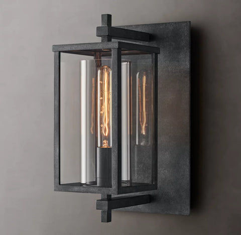 Devaux Square Sconce | Luxury Brass & Crystal Wall Light