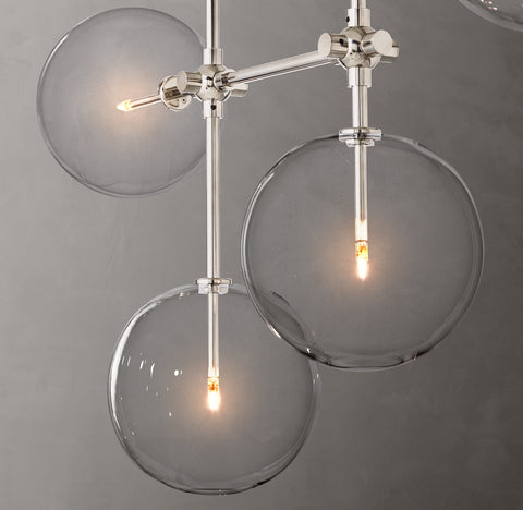 Glass Globe Linear Chandelier 72" | CIRC