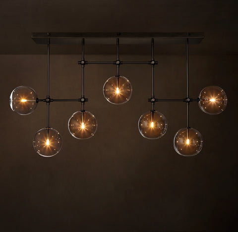 Glass Globe Linear Chandelier 72" | CIRC