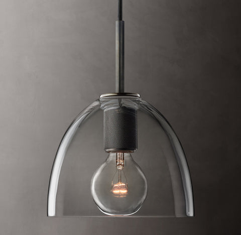 Utilitaire Cloche Pendant – Aluminum & Glass