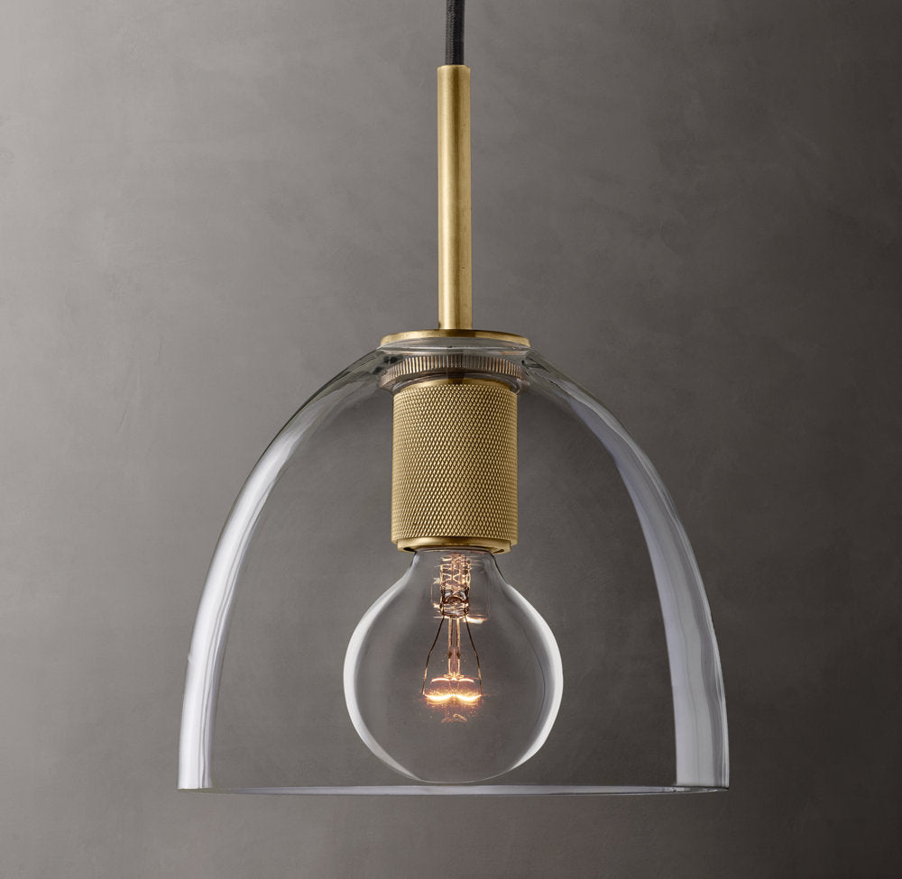 Utilitaire Cloche Pendant – Aluminum & Glass