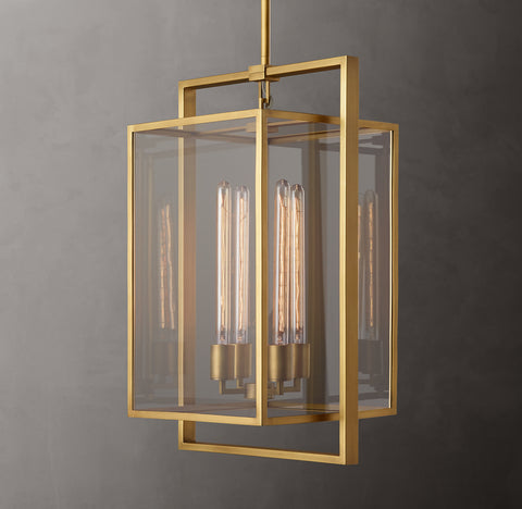 Beckman Pendant 26" Modern Steel Glass Chandelier