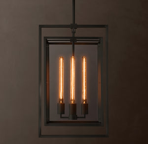 Beckman Pendant 26" Modern Steel Glass Chandelier