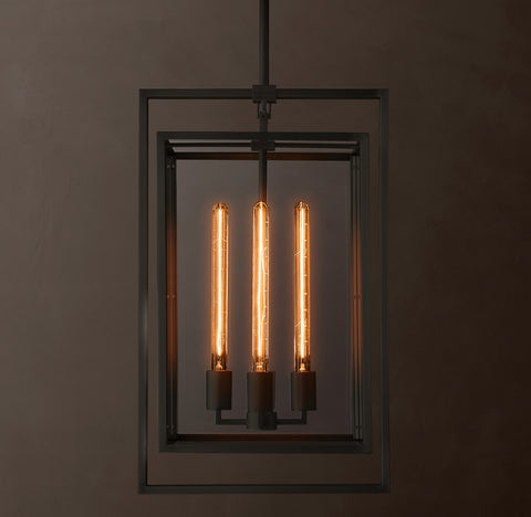 Beckman Pendant 26" Modern Steel Glass Chandelier