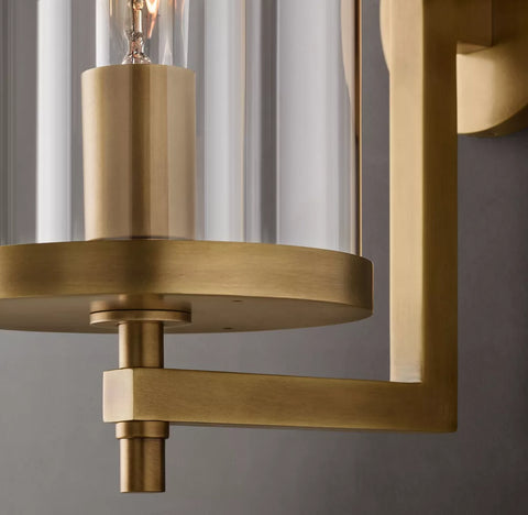 Devaux Round Sconce | Luxury Brass & Crystal Wall Light