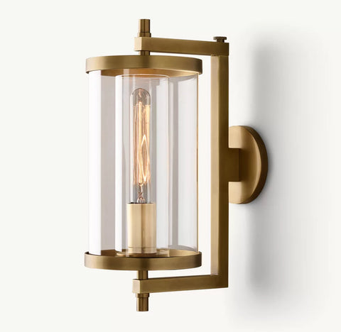 Devaux Round Sconce | Luxury Brass & Crystal Wall Light