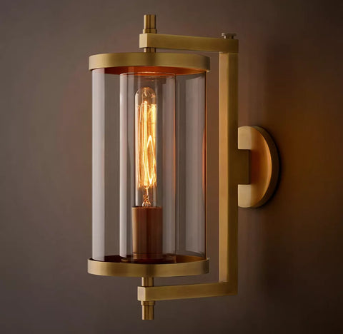 Devaux Round Sconce | Luxury Brass & Crystal Wall Light