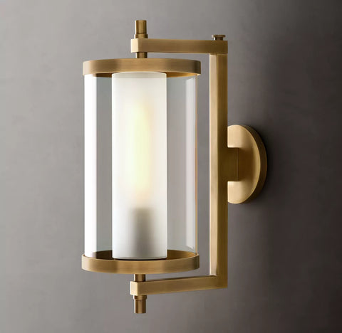 Devaux Round Sconce | Luxury Brass & Crystal Wall Light