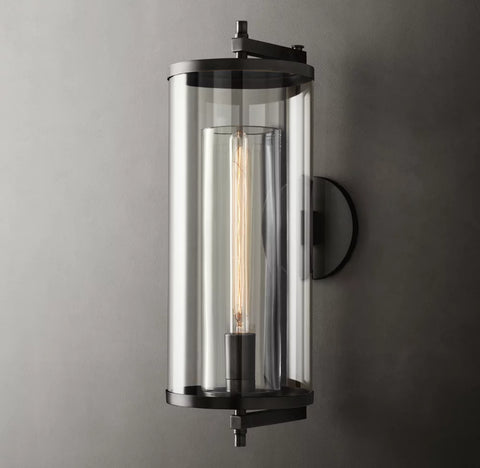 Devaux Grand Round Sconce | Luxury Brass & Crystal Wall Light